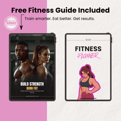 2026 Fitness Planner | Interactive PDF | Weight Loss Tracker | 59+ Pages