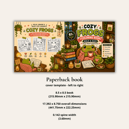 Cozy Frogs Coloring Book | 61 Cute & Easy Pages | PLR & MRR PDF